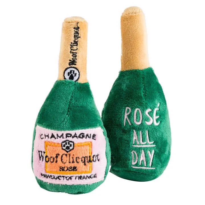 Champagne Bottle Squeaker Dog Toy